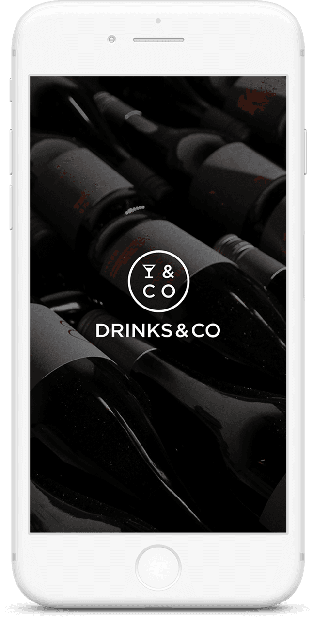 Drinks & co site featured on mobile device