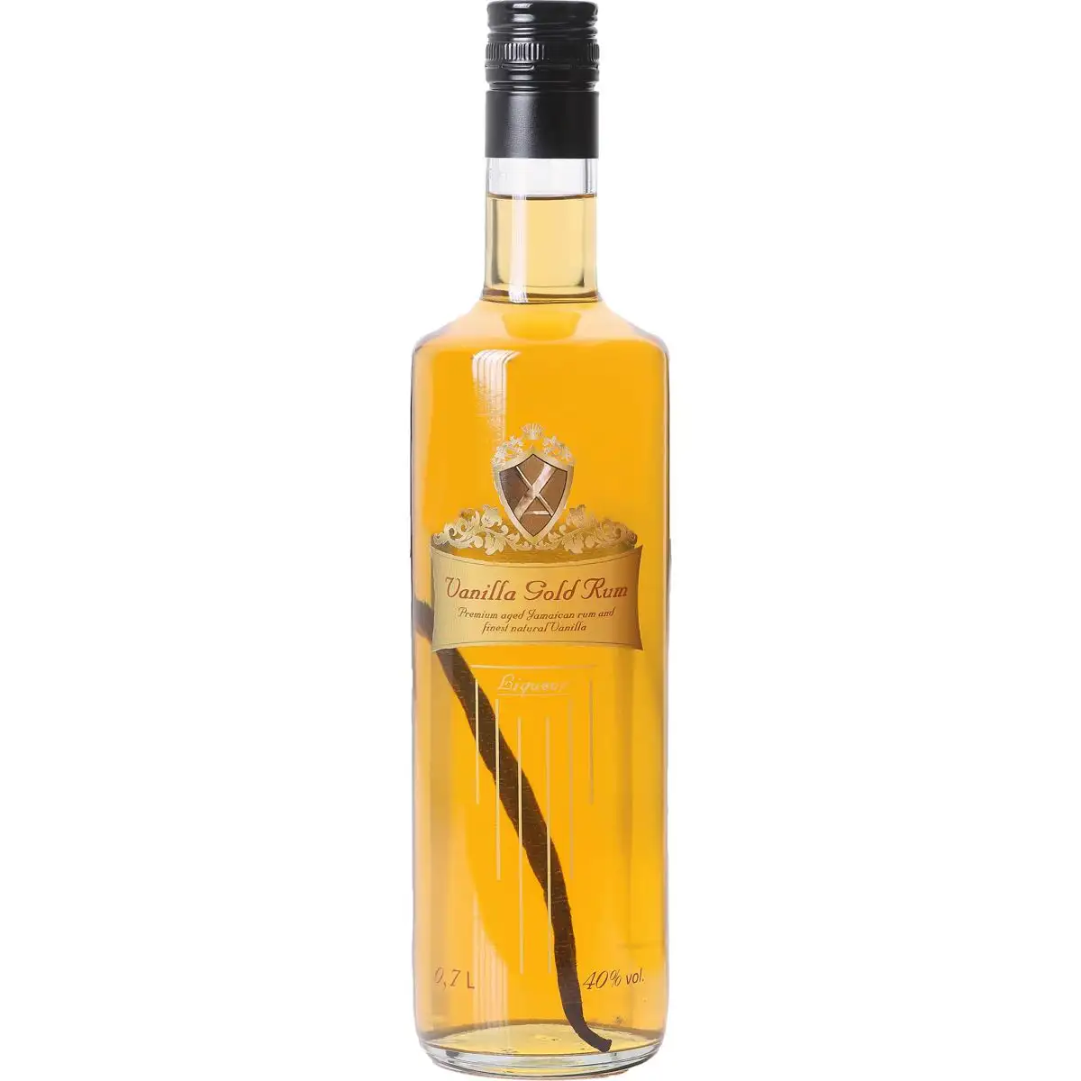 Image of the front of the bottle of the rum Vanilla Gold Rum