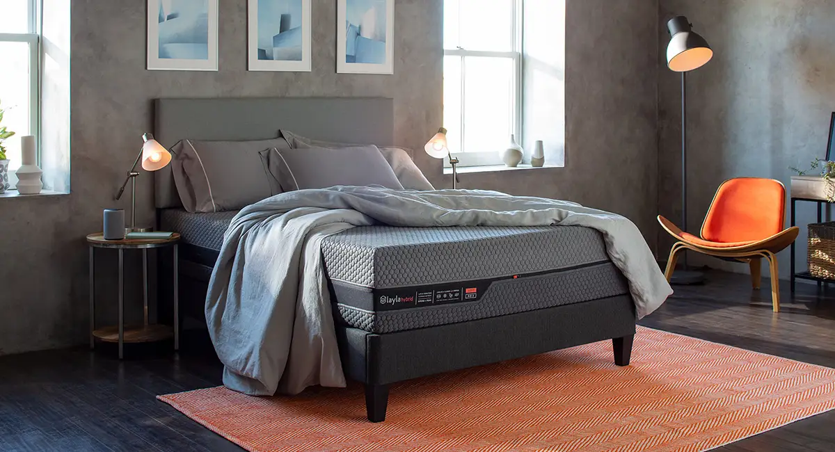 picture of the layla hybrid mattress in a room