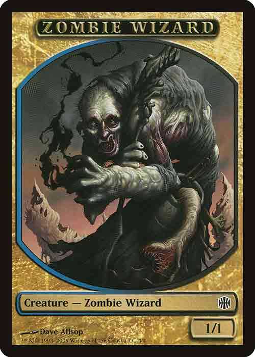1/1 Blue Black Zombie Wizard Creature Token MTG.onl Tokens