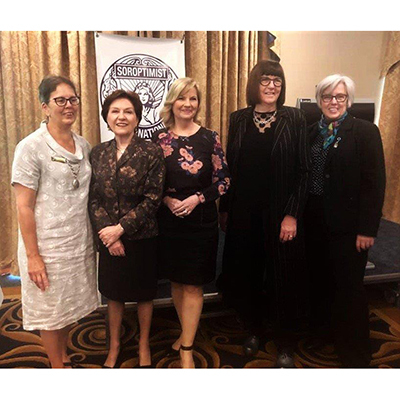 Professor Alicia Jenkins speaking at the International Women's Day Breakfast hosted by Soroptimist International of Shepparton.