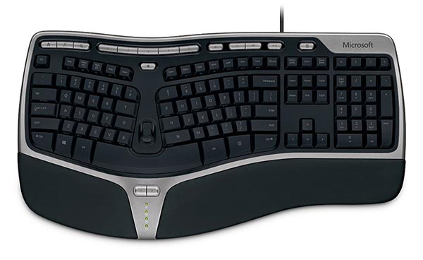An ergonomic keyboard.