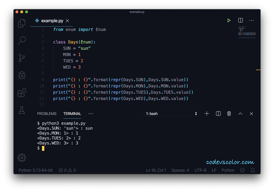 Enumeration in python with examples - CodeVsColor