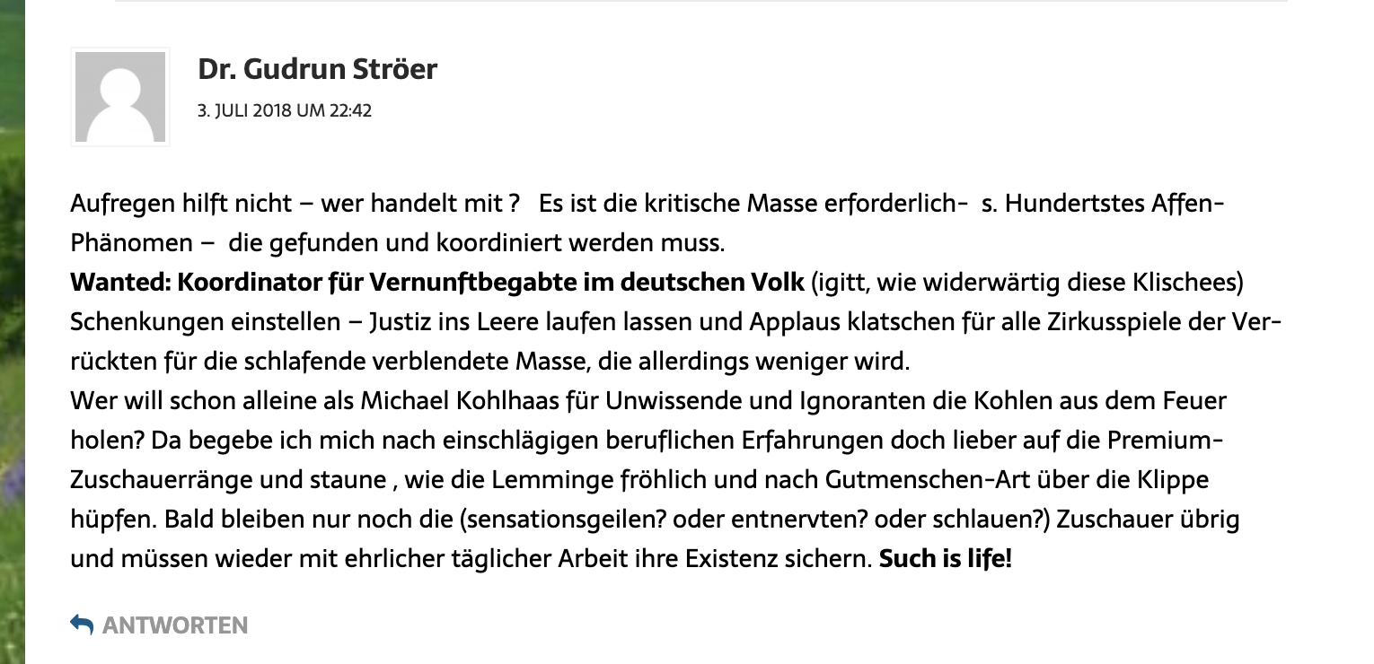 Gudrun Ströer kommentiert