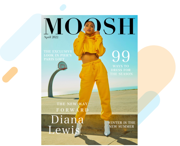 Frau in gelbem Outfit auf dem Cover einer Zeitschrift