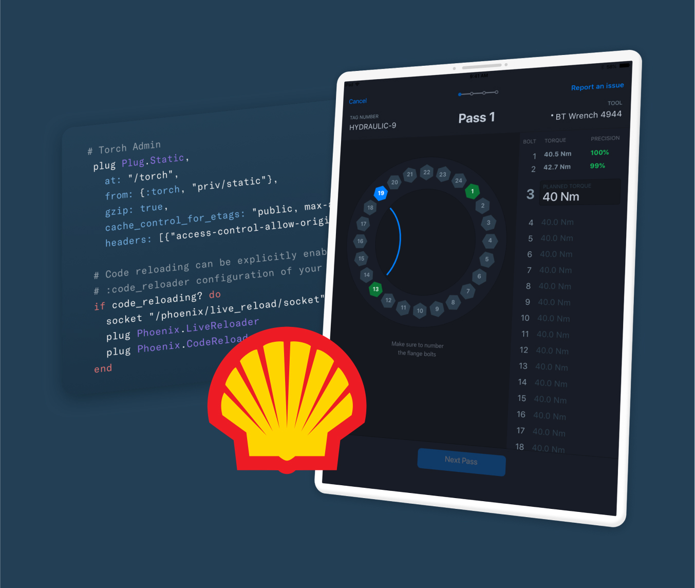 Shell’s IoT app on iPad.