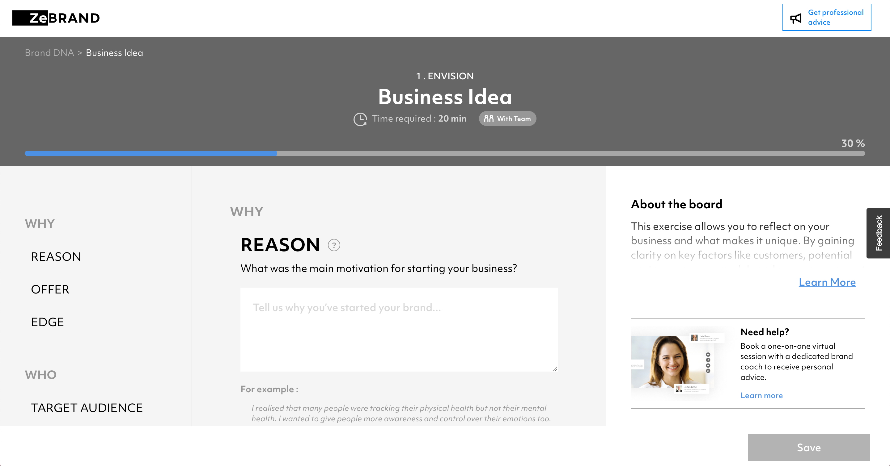 ZeBrand"s Brand DNA: Business Idea - Example 1