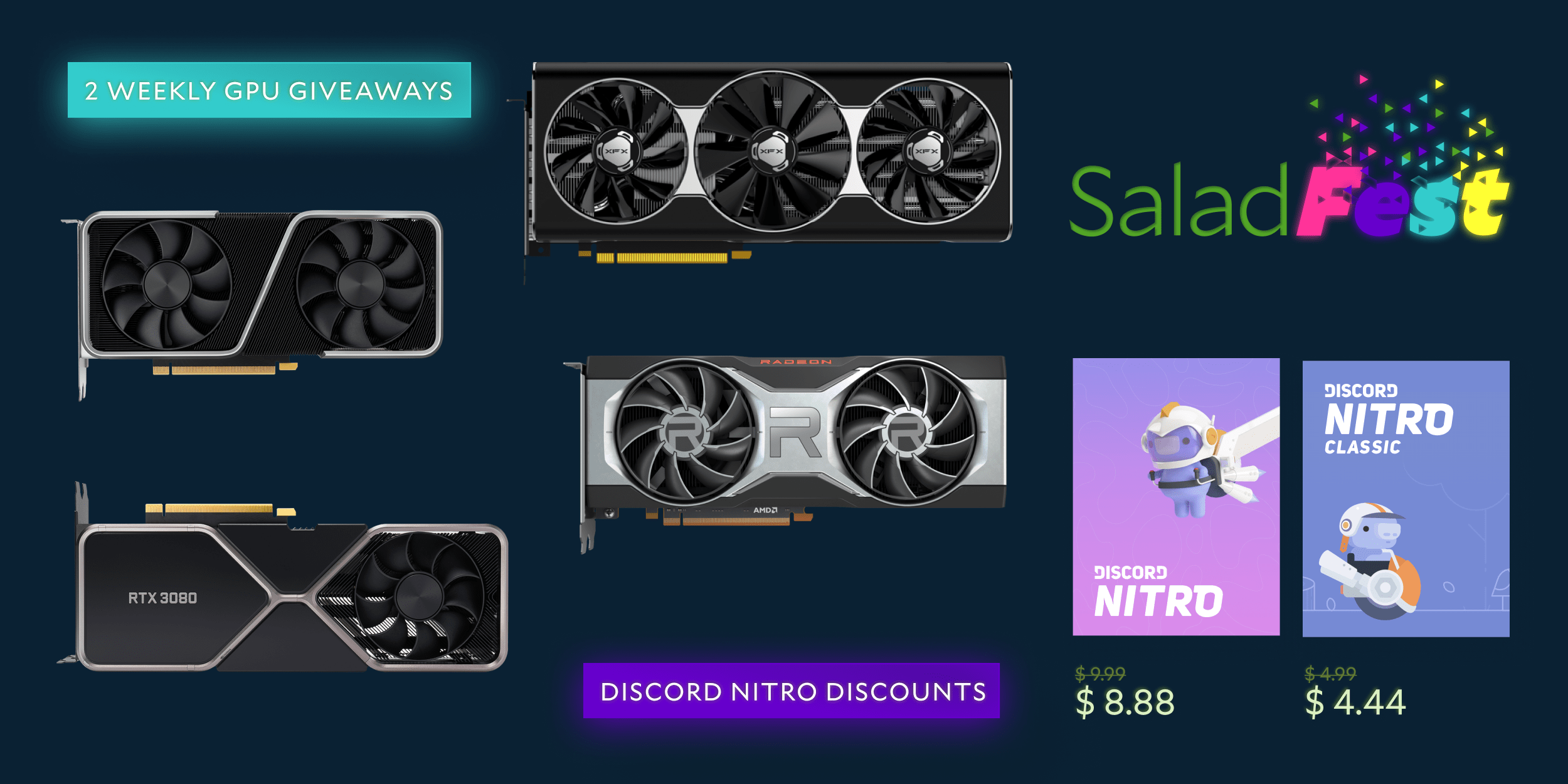 SaladFest 2022 featuring weekly GPU giveaways and discounted Discord Nitro