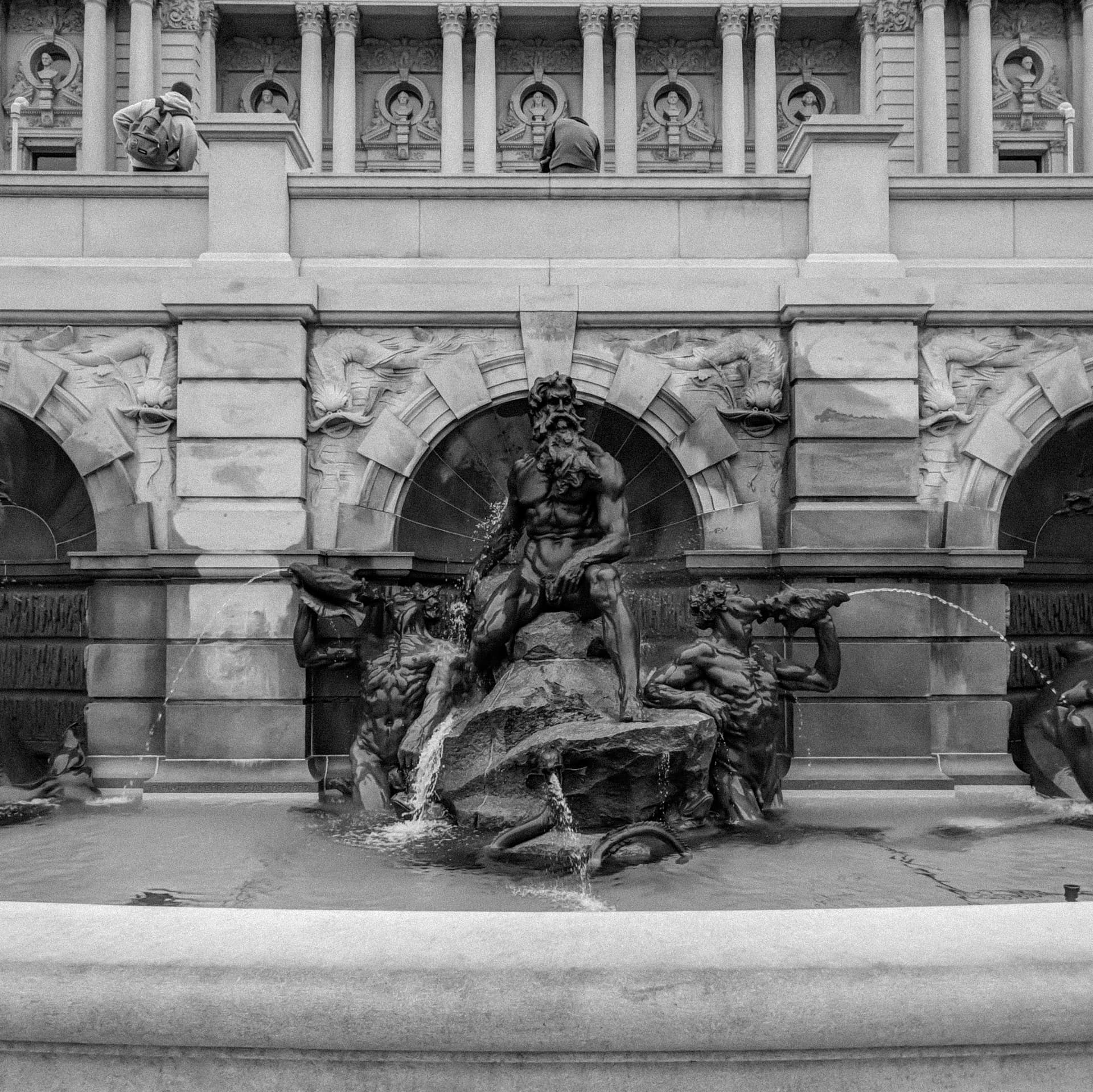 The fountain in front of the Library of Congress' original building.