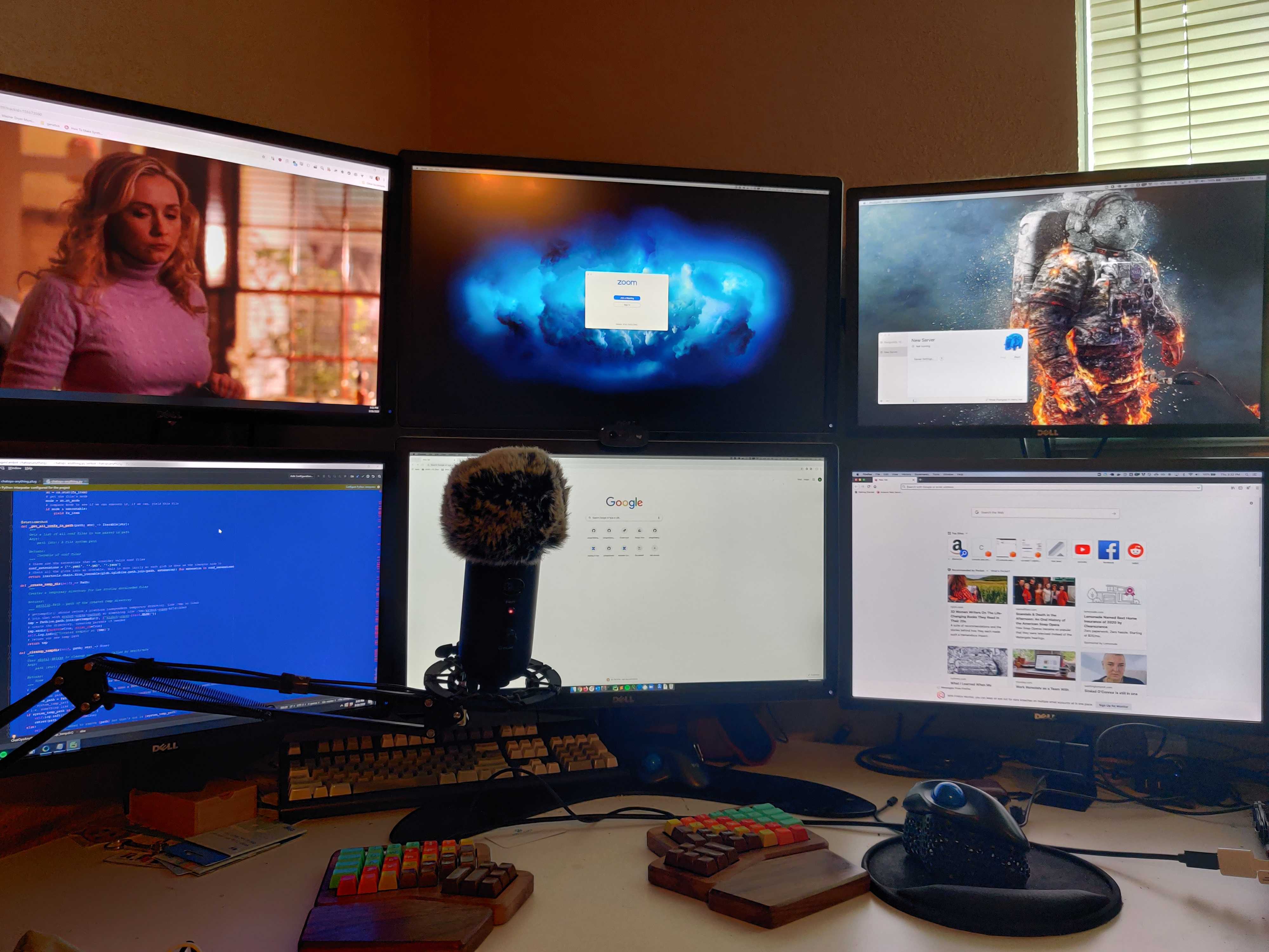 Andrew’s six monitor workstation
