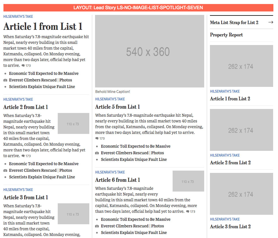 A layout variation of the current home page