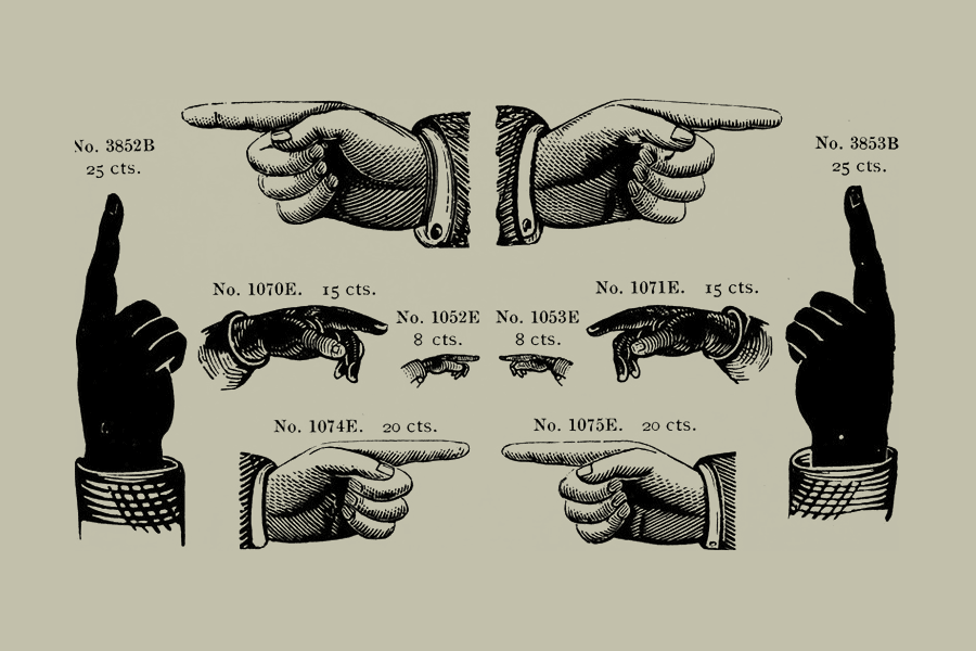 dingbats example Lineart of various hand illustrations used in typesetting