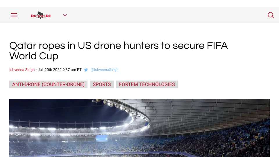 Qatar ropes in US drone hunters to secure FIFA World Cup