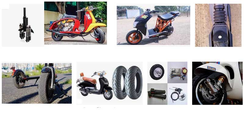 tire and suspension modification in scooter