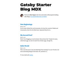 Gatsby Starter Blog Mdx screenshot