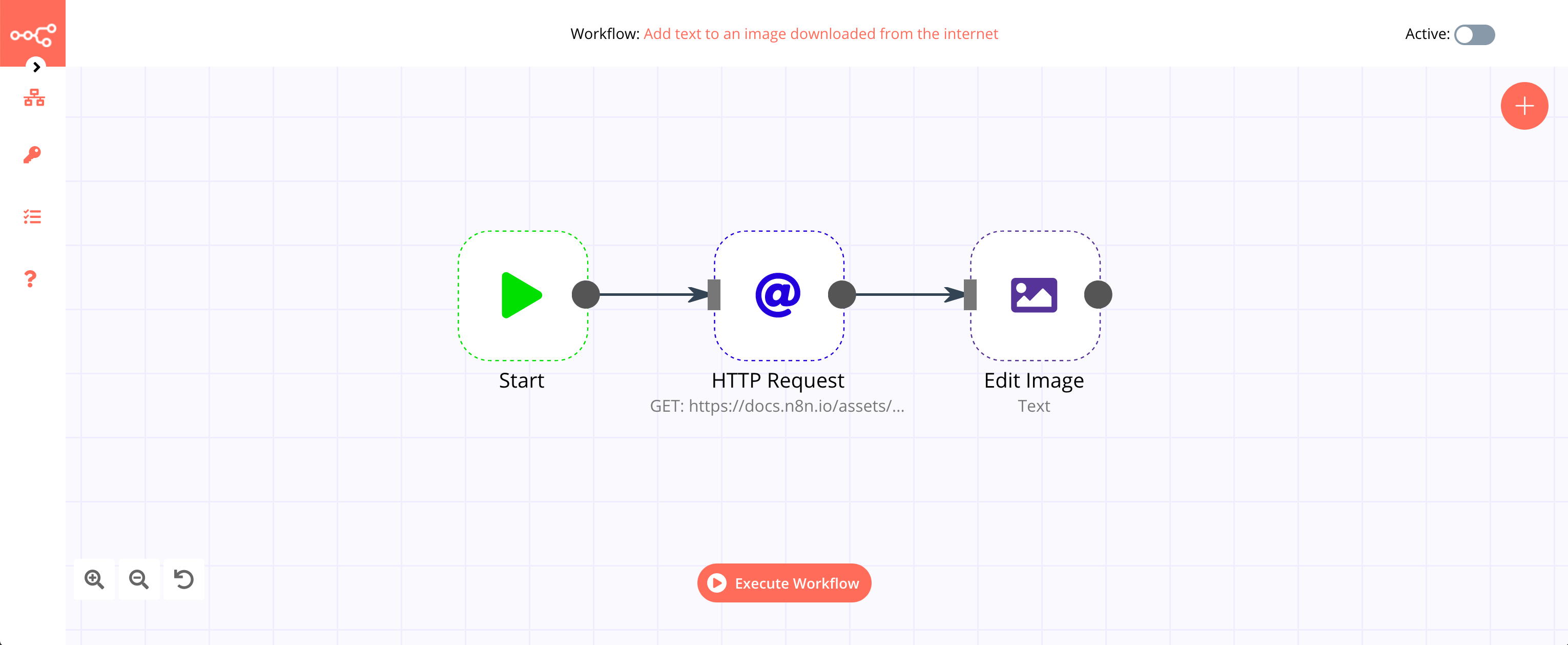 A workflow with the Edit Image node