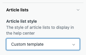 Article list style setting