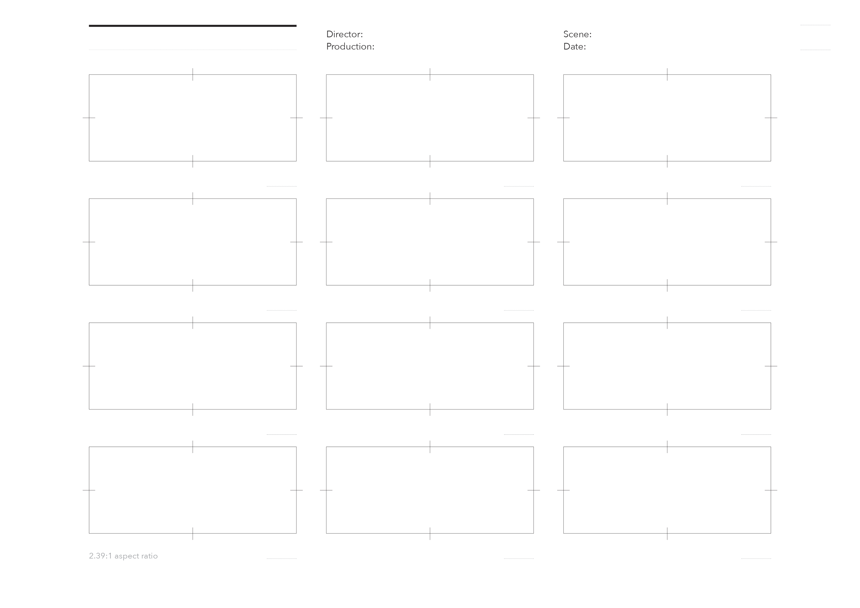 Free storyboard template for 2 39:1 films Templates Supply