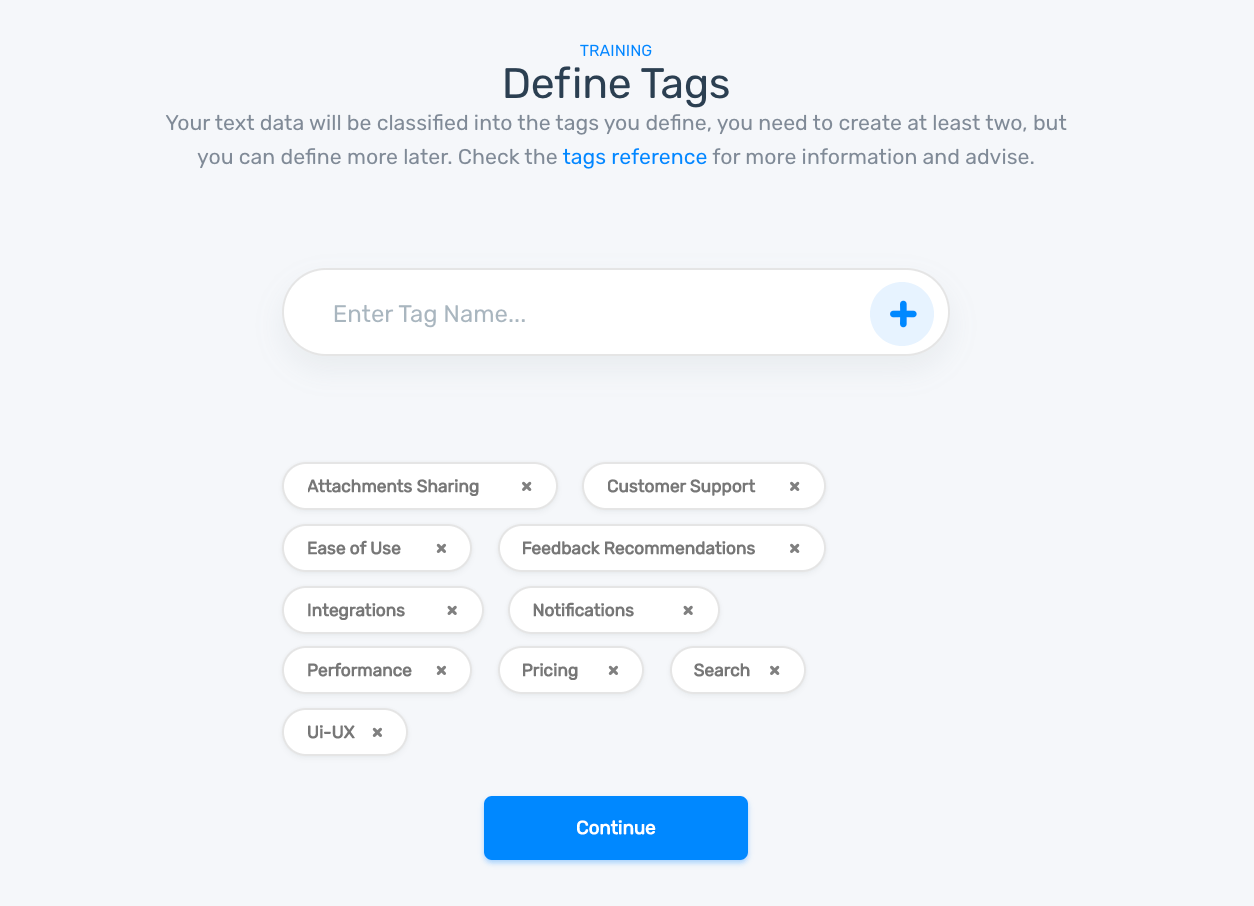 Defining tags on the Aspect Classifier