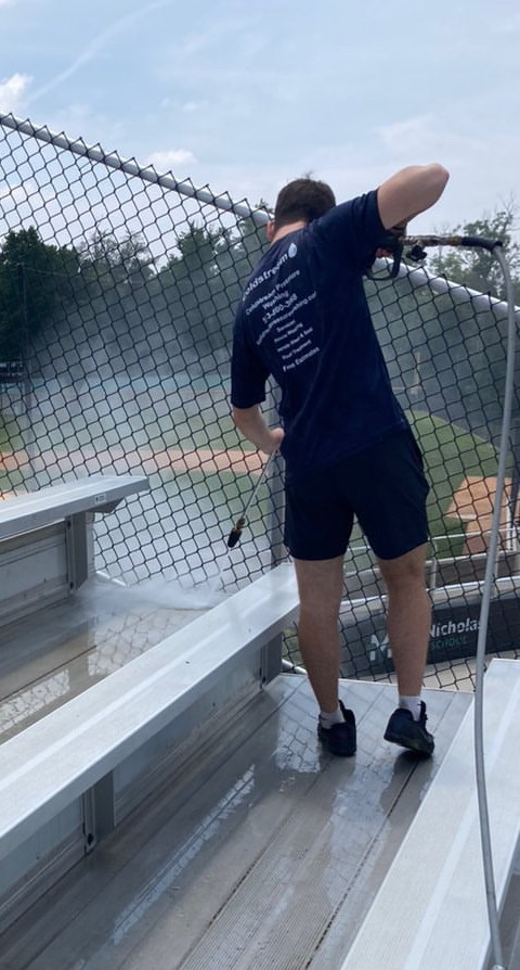 Bleachers Cleaning