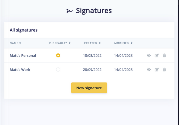 InboxPro - Email Signatures feature