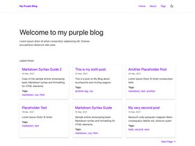 Eleventy + Stylus Blog Theme - Purple screenshot