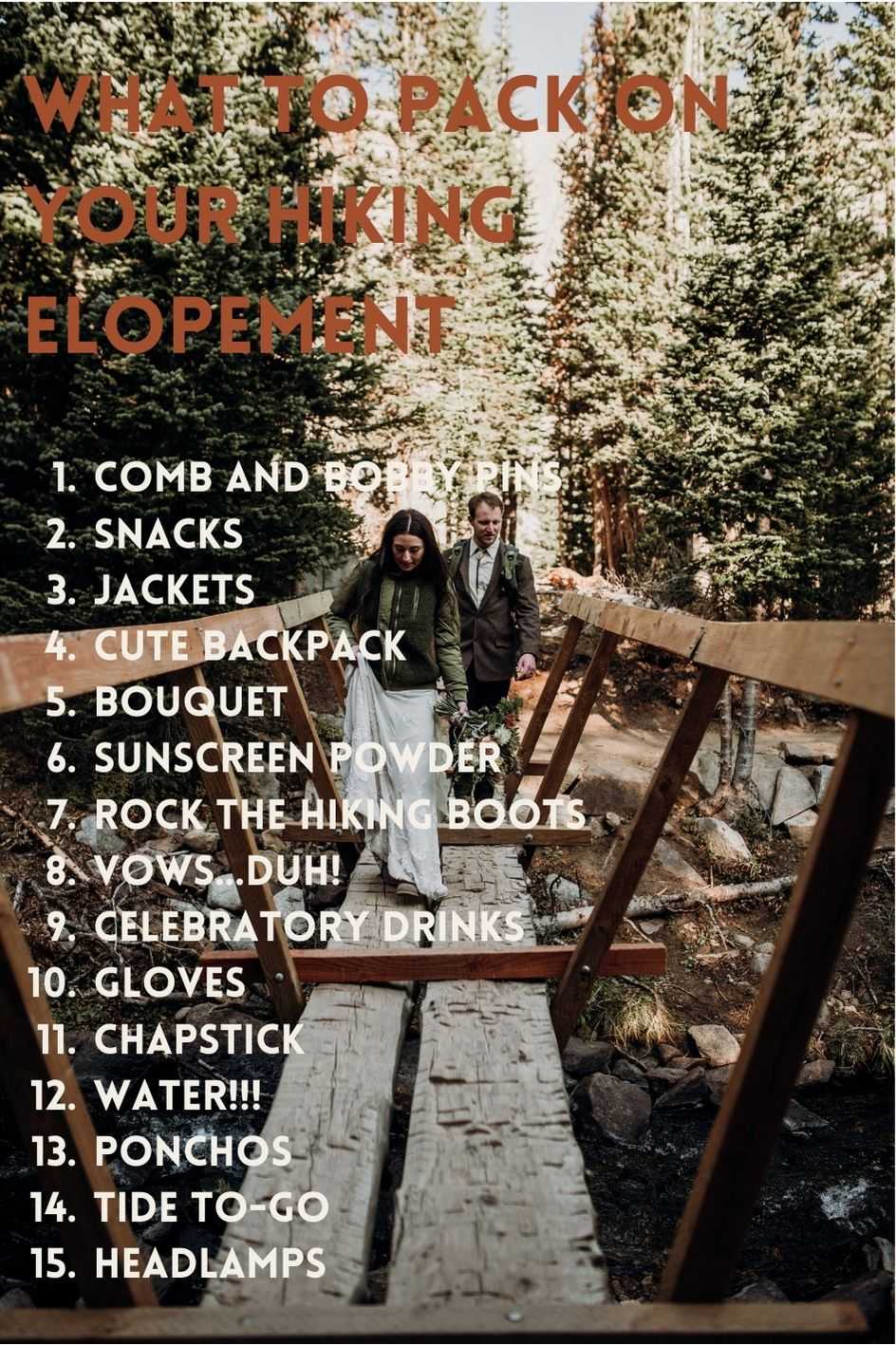 What to pack on your hiking elopement