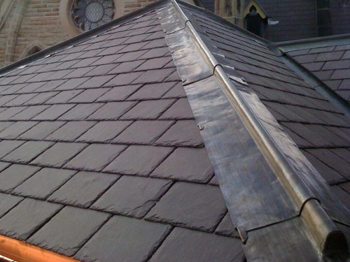 Lead work on new slate roof