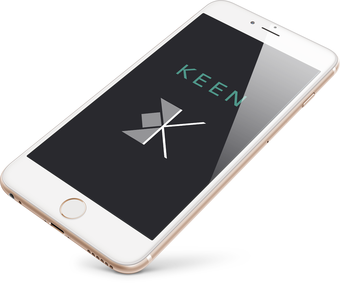 Keen logo on a phone.