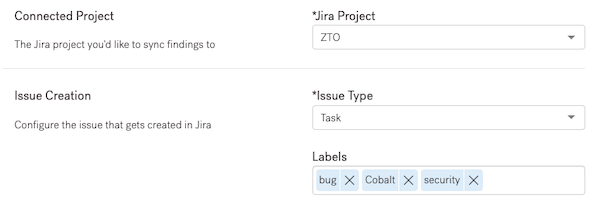 Configure Jira integration parameters for a pentest