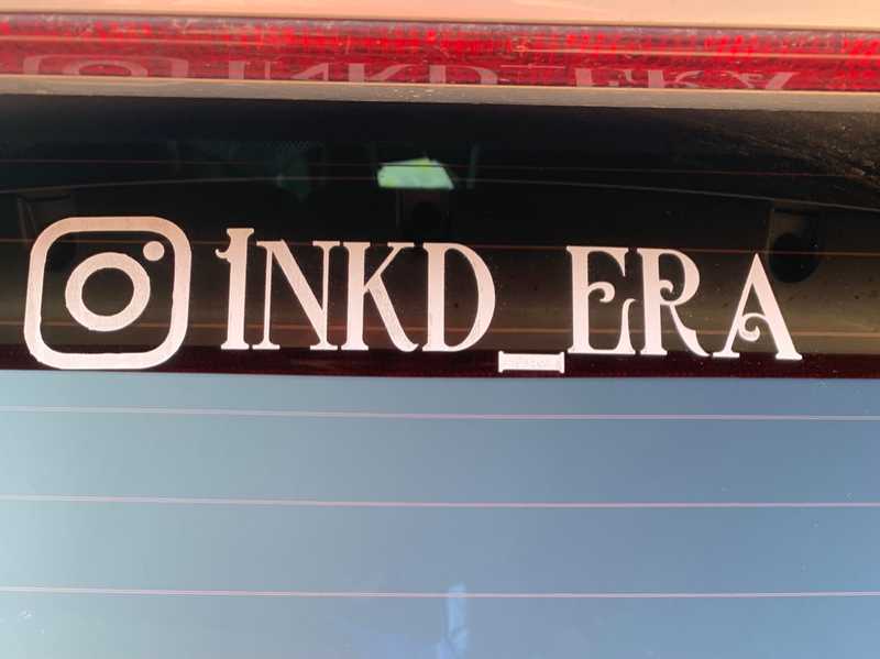 Car decal for window or body application.