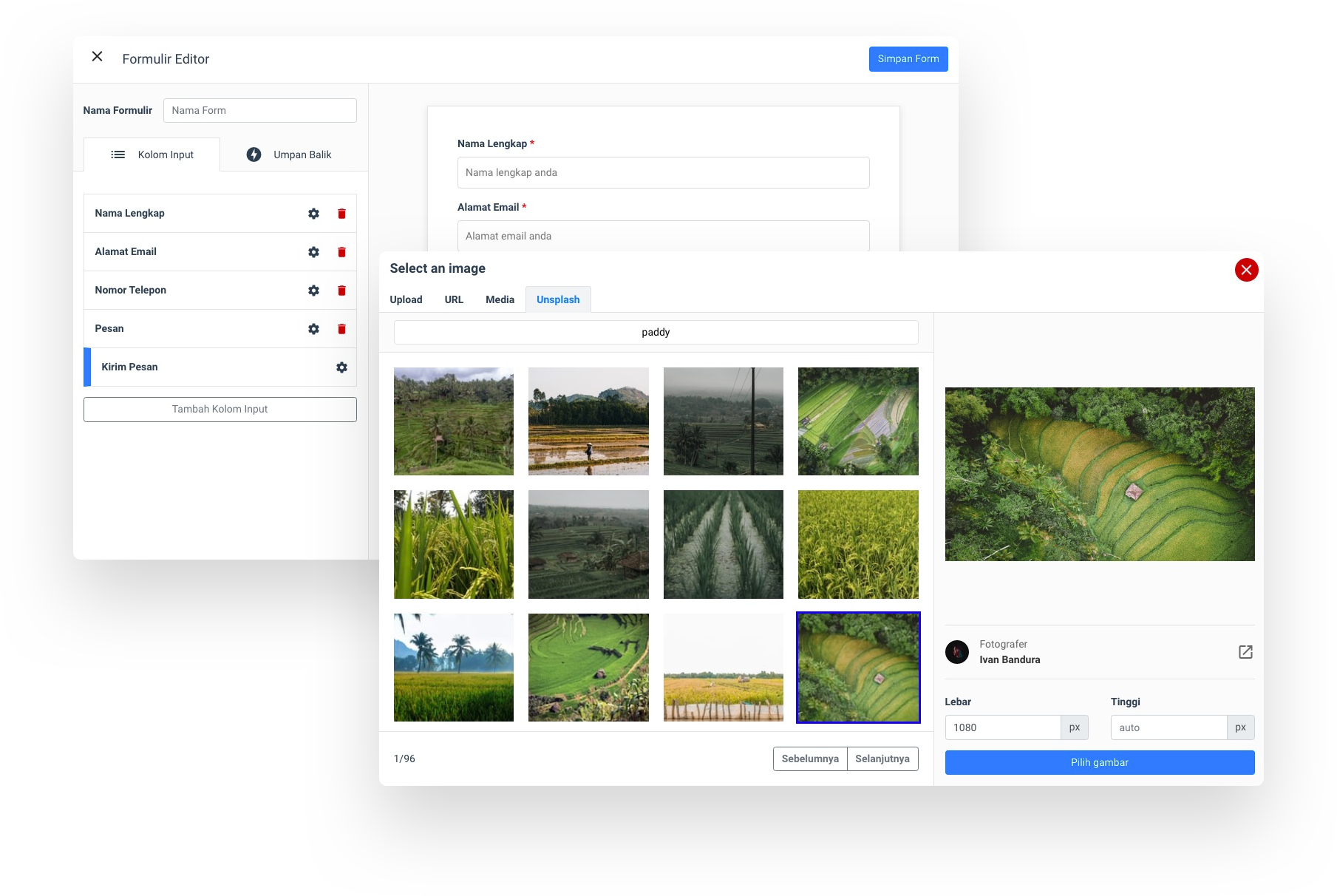 Form Builder & Media Picker