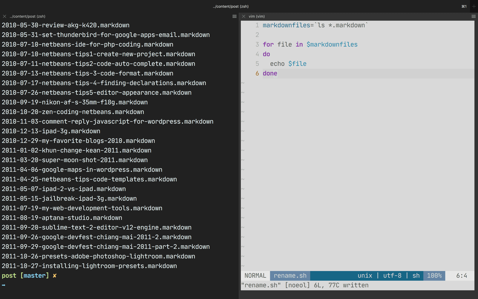 bash for loop
