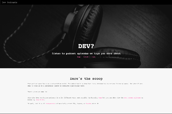 Screenshot of Dev Podcasts