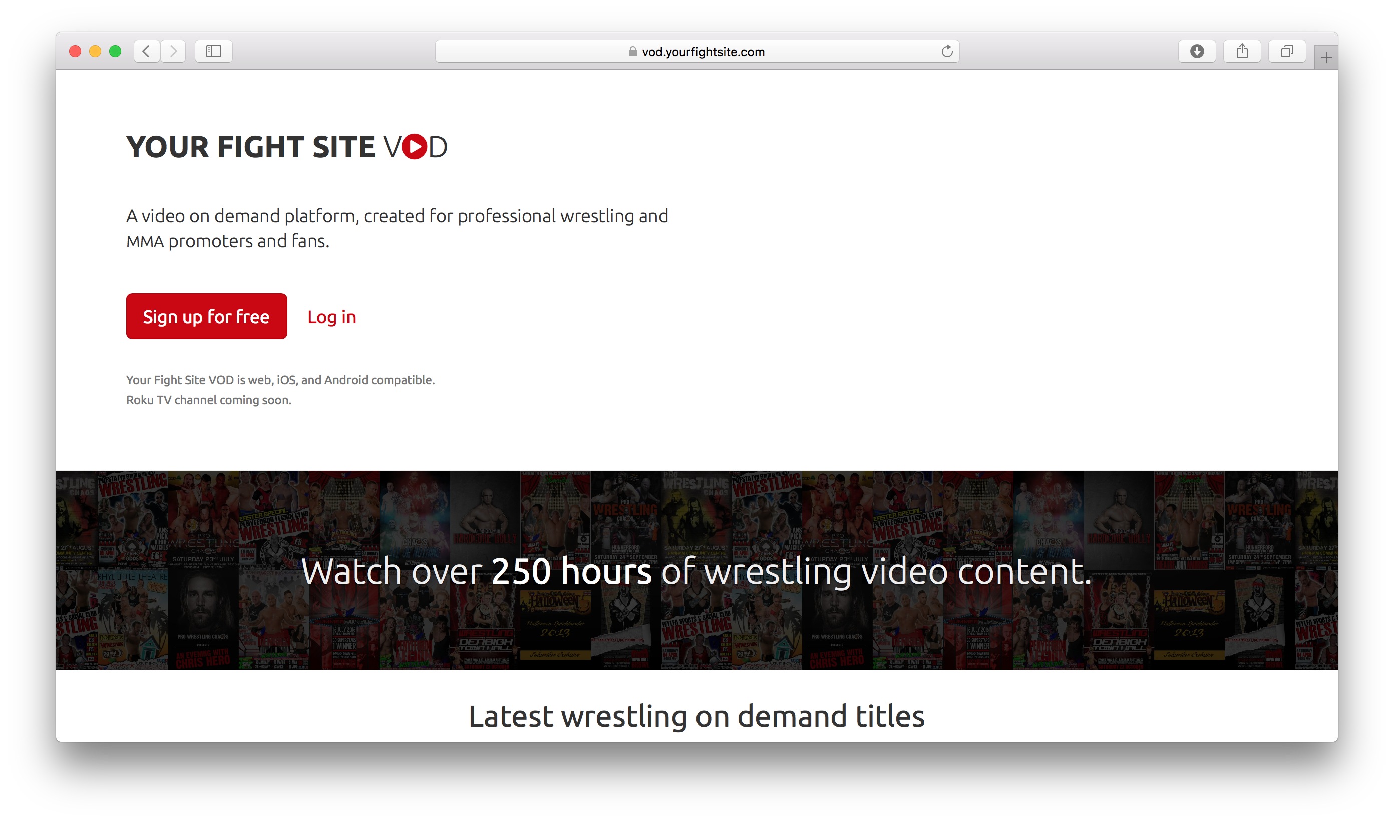 Your Fight Site VOD website screen-shot