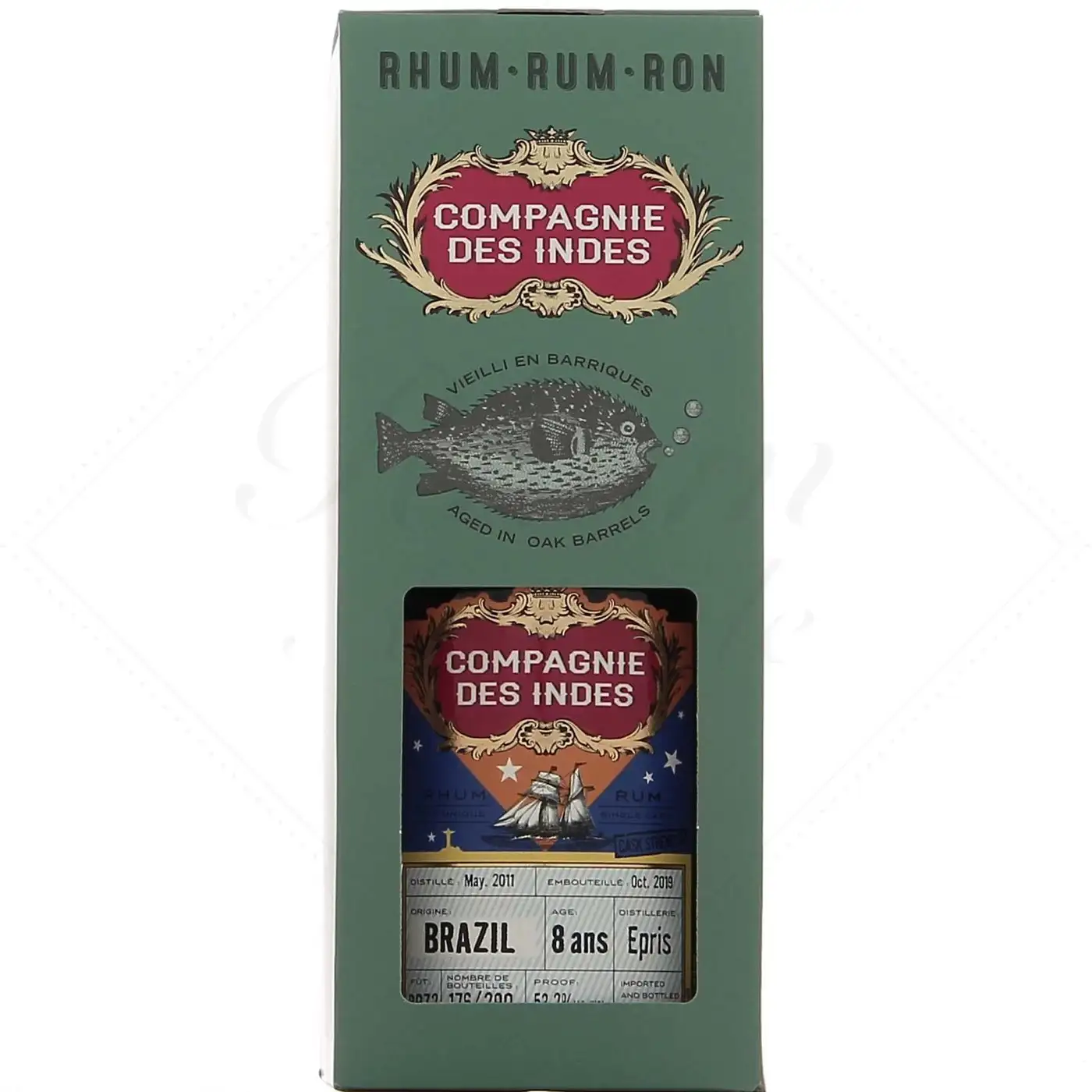 Image of the front of the bottle of the rum Brazil