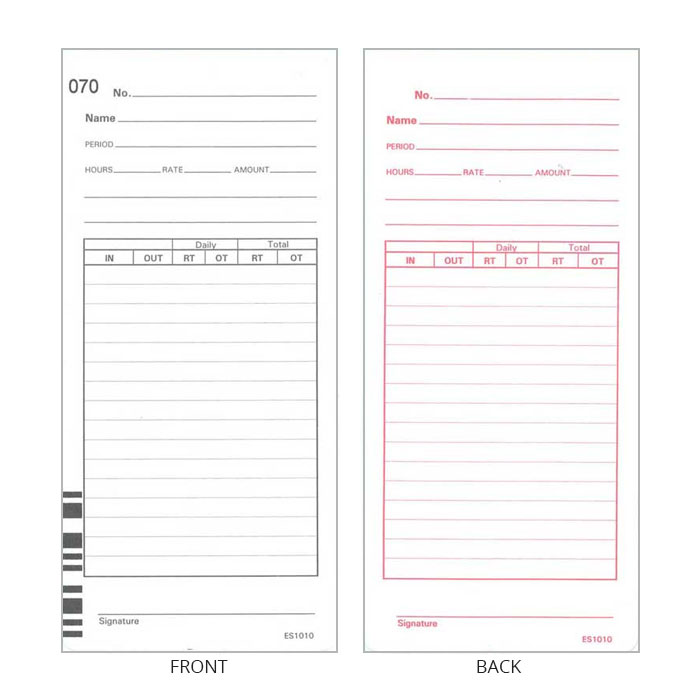 ES1000 Time Cards - Pack of 100