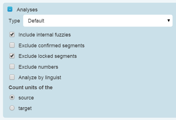 Analyses Settings