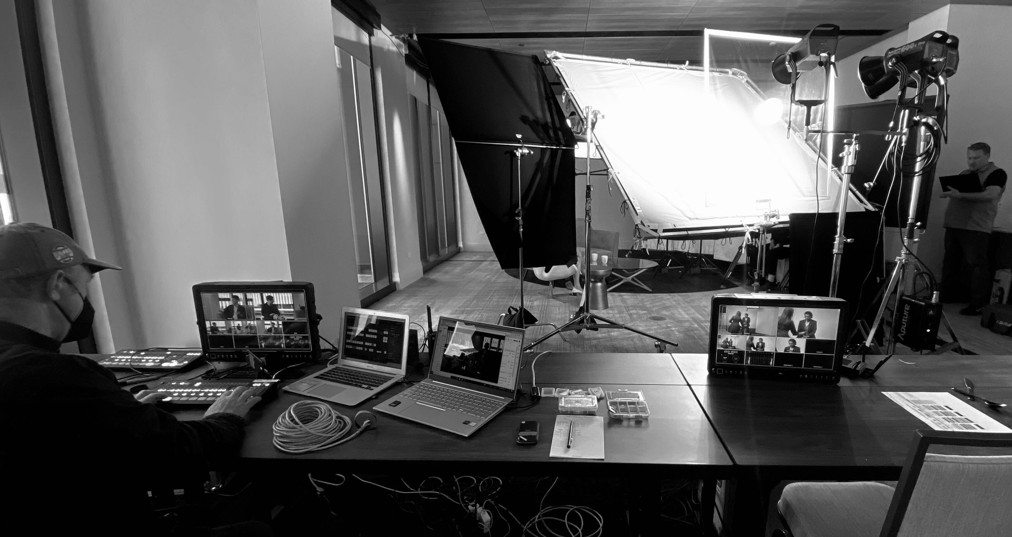 A Myriad team member editing a video in the IBM creators’ studio