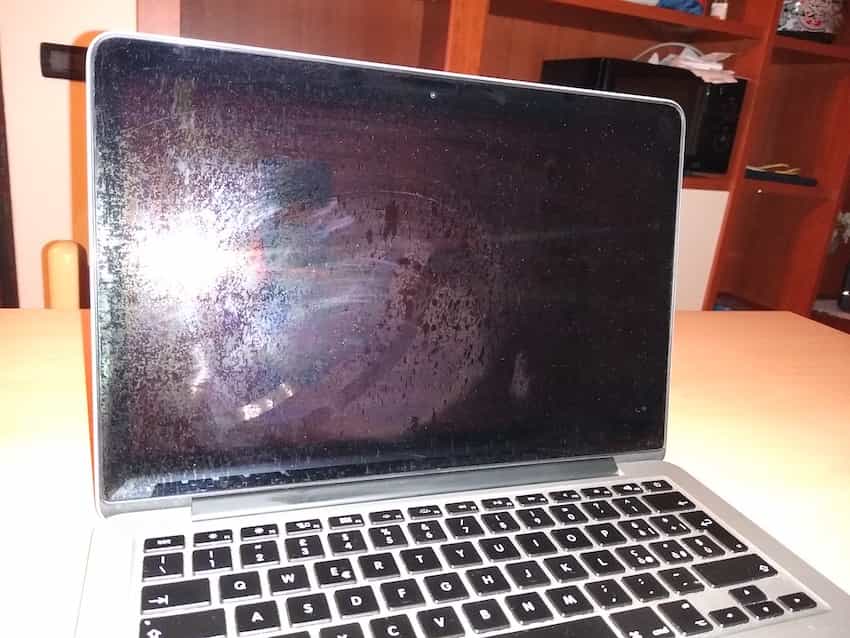 The anti-reflective coating issue on my MacBook Pro.