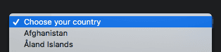 Choose your country