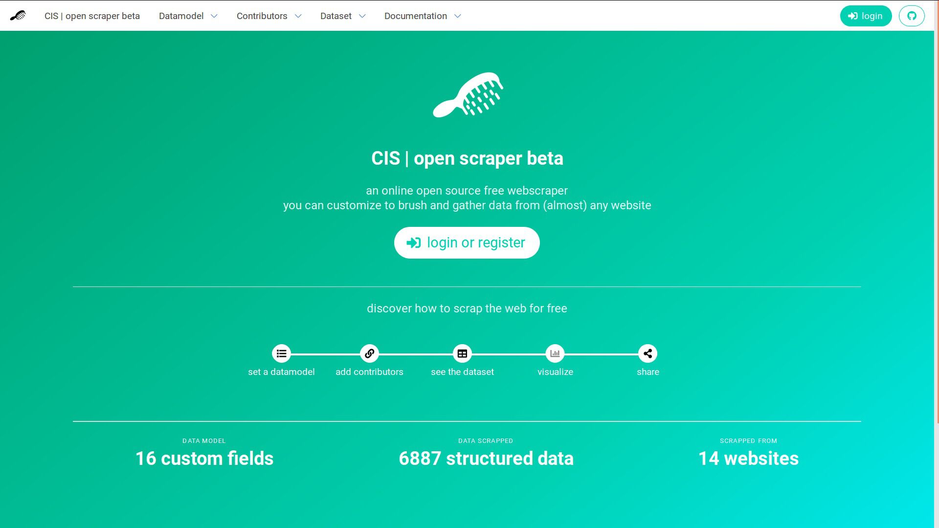 La page d'accueil de l'outil Open Scraper, développé par Julien Paris pour le défi SocialConnect