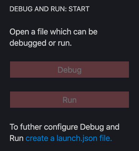 Debug / run panel