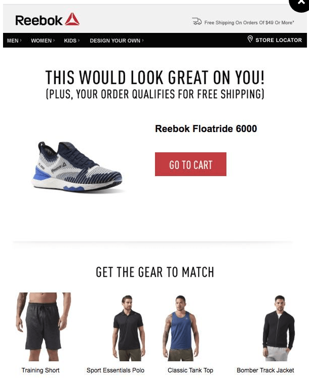 Reebok product email