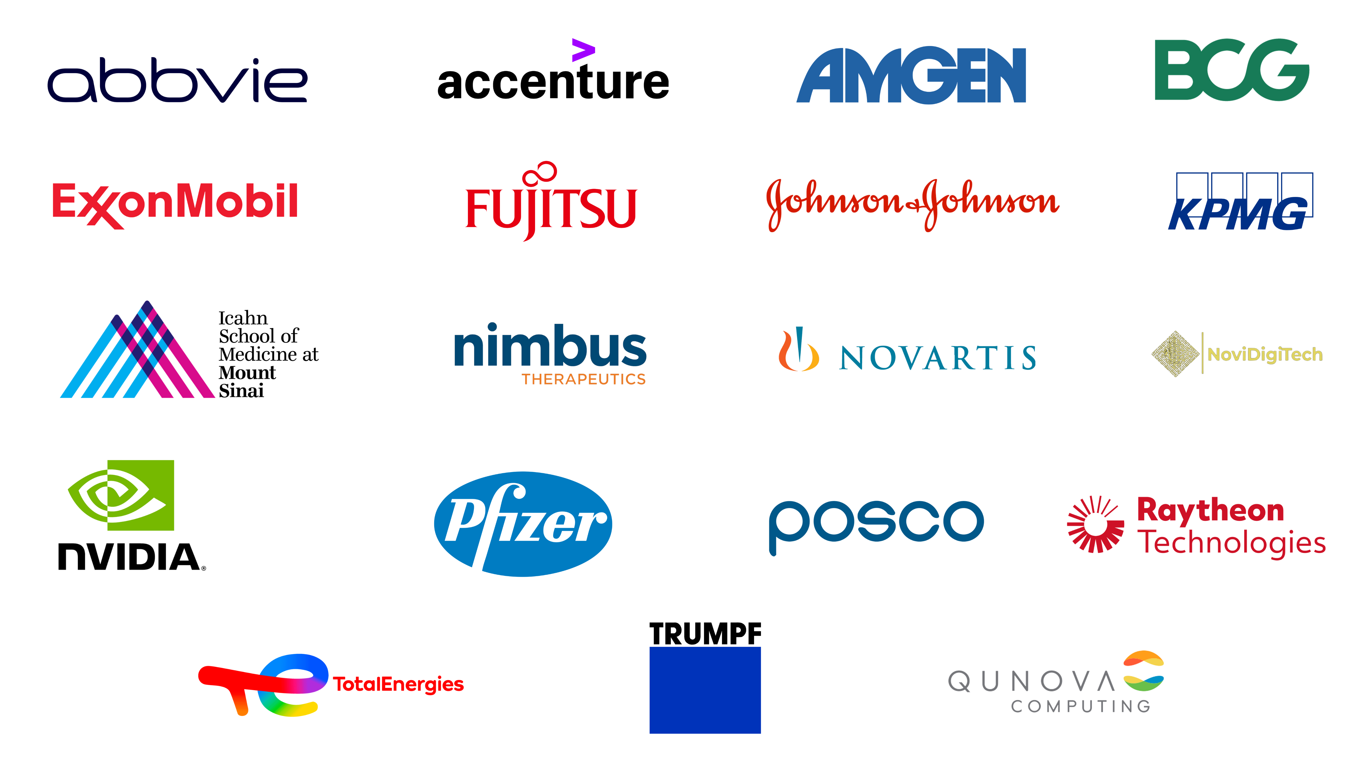 Logos of Shell, Kaiser Permante, AstraZeneca, Aspen Technology, GlaxoSmithKline, and BASF