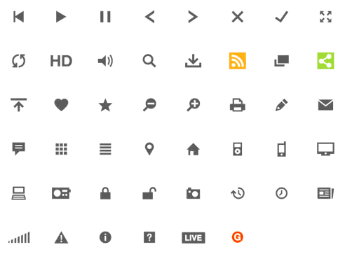 Icons used in the new Global Visual Language