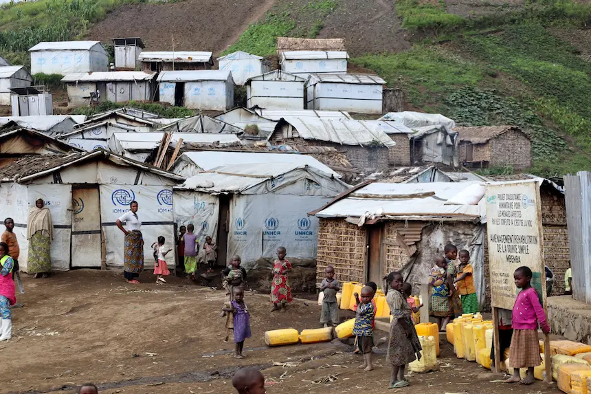 A displacement camp in eastern DRC