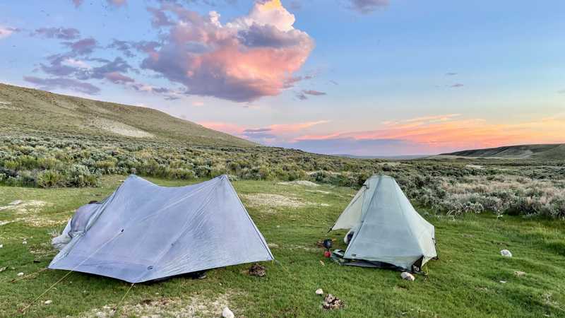 A campsite on the CDT in Wyoming