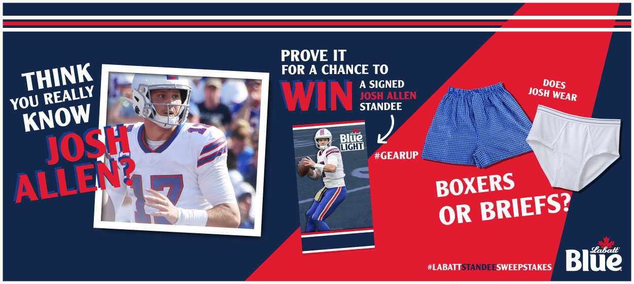 Think you know Josh Allen? Prove it for a chance to win a Signed Josh Allen Standee