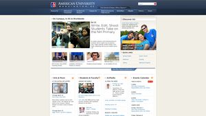 Screenshot of American University homepage